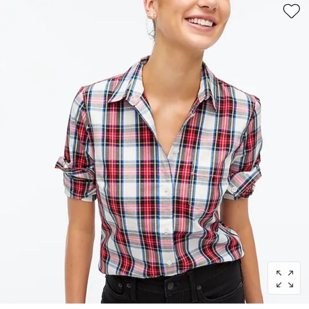 J.Crew Factory - Plaid cotton poplin shirt in signature fit- XS NWT